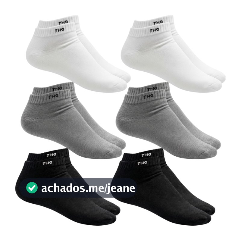 Kit 6 Pares Meias Adulto Cano Curto Soquete Algodão Lisa Unissex Masculina Feminina 39 ao 43