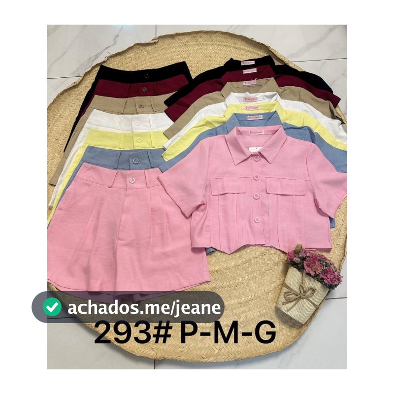 YAN FASHION Conjunto Feminino Marrant Camisa manga curta e short Estilo Casual Elegante Moda Verão