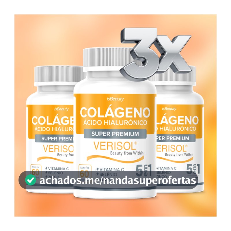 Kit 3 Colágeno Hidrolisado Verisol Premium Original com Vitamina C - 180 Cápsulas - Envio Rápido