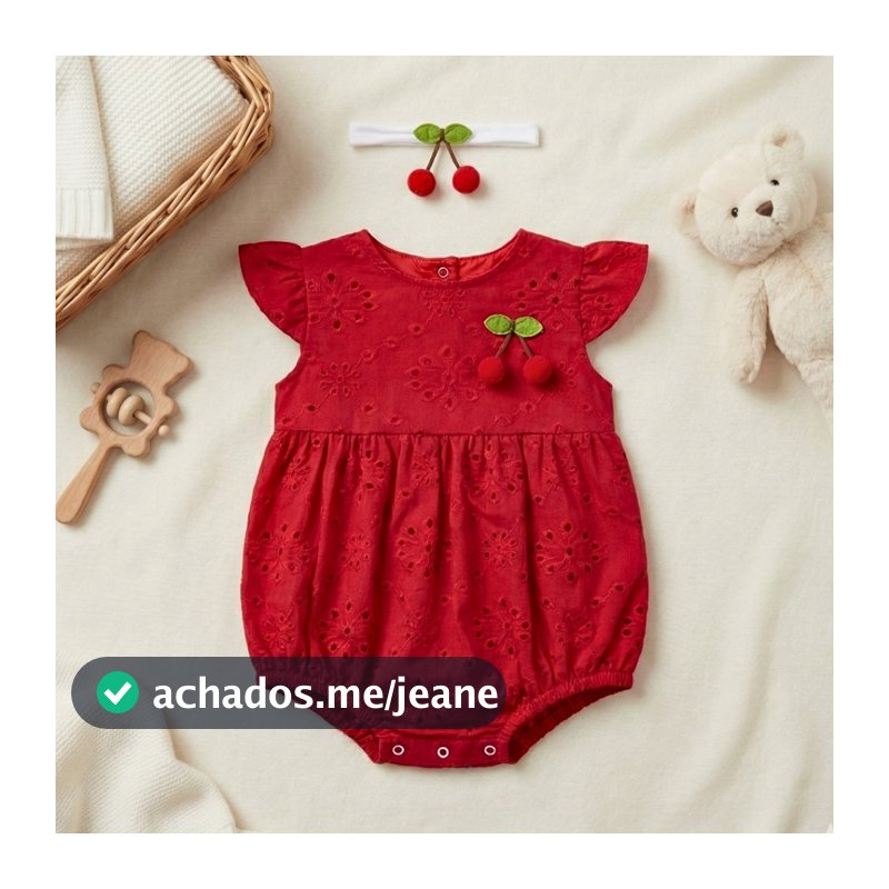 Macacao Body Bebe Menina + Tiara Brinde Macacão Curto Macaquinho Recém-Nascido Até 12 meses Várias Cores
