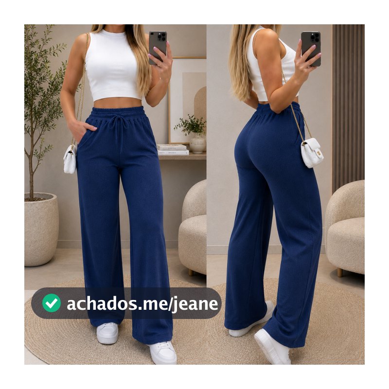 Calça Feminina Lanzinha Cintura Alta com Bolso Inverno