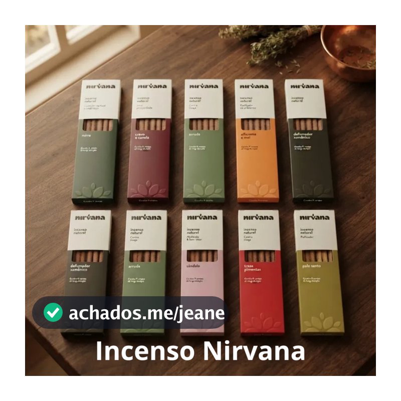 Incenso Nirvana Mirra Palo Santo 7 Ervas Arruda Limpeza Espiritual Xamânico Pimentas Vários Tipos