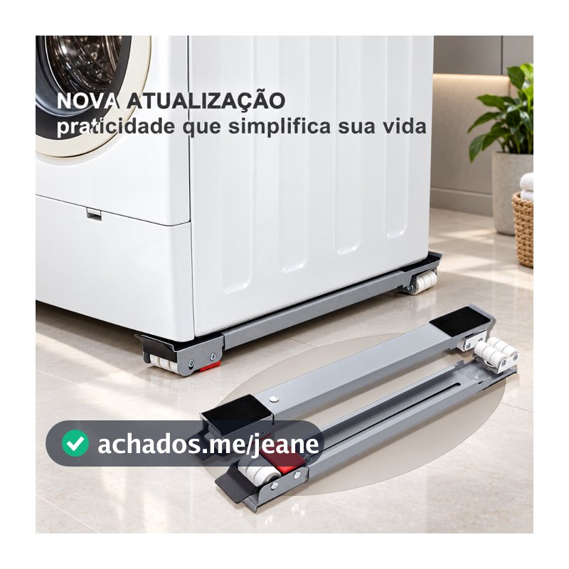 Suporte De Base Com Rodinha Para Geladeira Fogão Máquina Lavar Lousa Base Carrinho até 200kg
