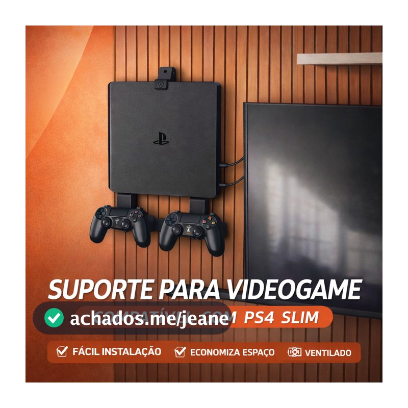 Suporte PS4 Slim Parede Com Suporte de Controle