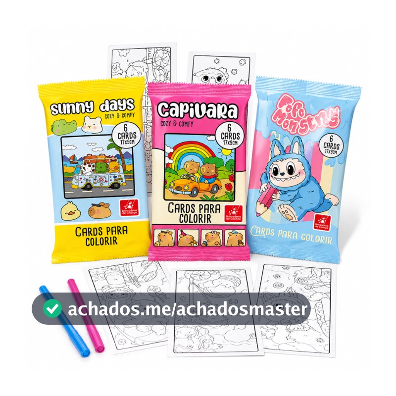 Cards Para Colorir Variados 6 Cards em cada pacote 17x9cm