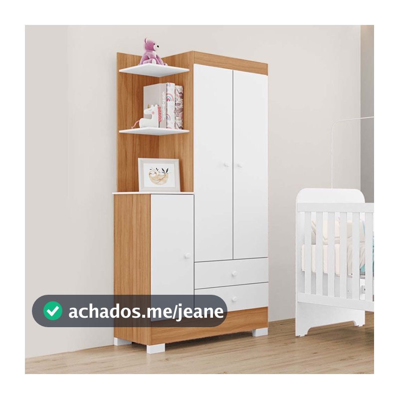Guarda-Roupas Infantil Encanto 100% MDF 3 Portas 3 Gavetas
