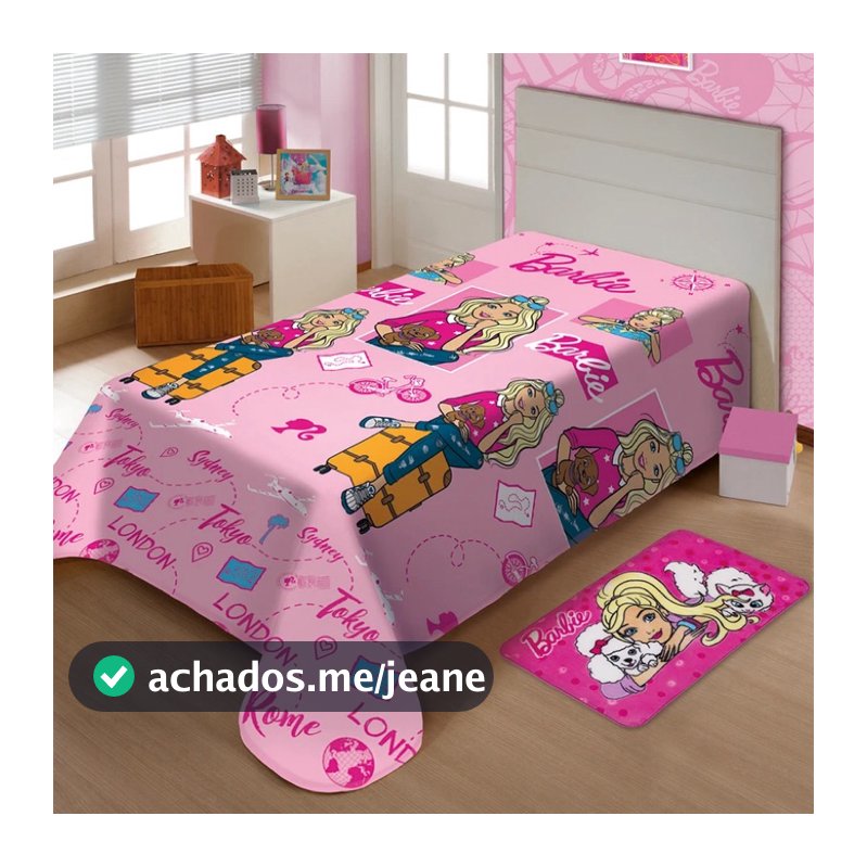 Cobertor Manta Solteiro Barbie Disney Microfibra Jolitex