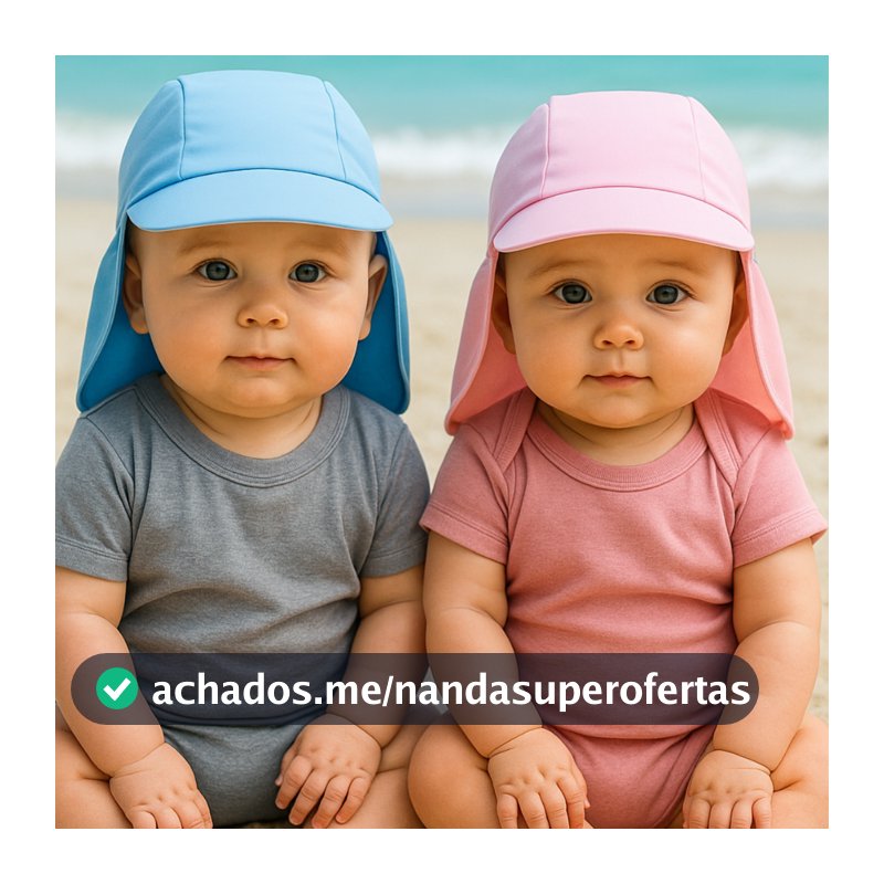 Boné Infantil Chapéu de Bebê com Proteção UV 50+ Moda Praia de Criança Menino Menina