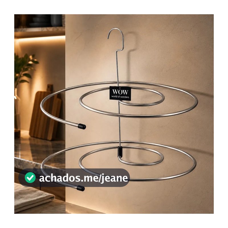 Kit 2 Varal Espiral Inox Secagem Fácil Cabide Redondo Lençol