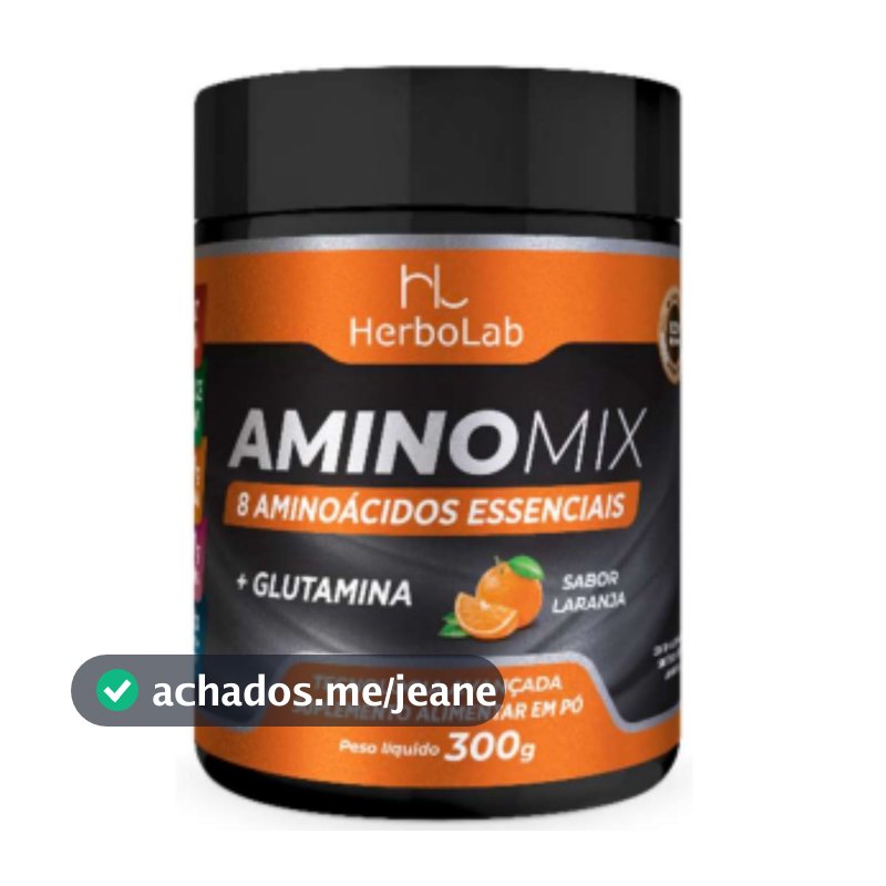 AMINOMIX - 8 Aminoácidos essenciais BCAAs + Glutamina em pó Super concentrado Sabor laranja