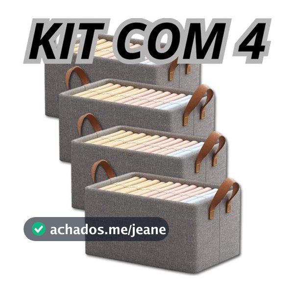 Kit 2/3/4/6 Cesto Caixa Organizador de Guarda Roupas Reforçado para Armazenar Multiuso Rígido