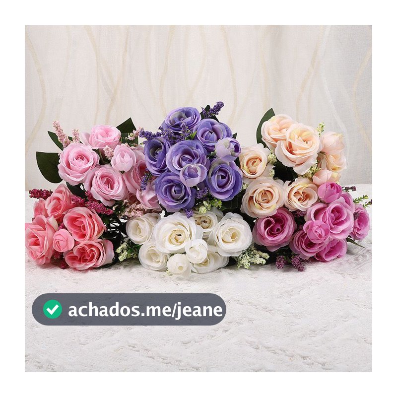 Buquê de flores artificiais enfeites de mesa e casamentos com 6 cabeças - FR 897