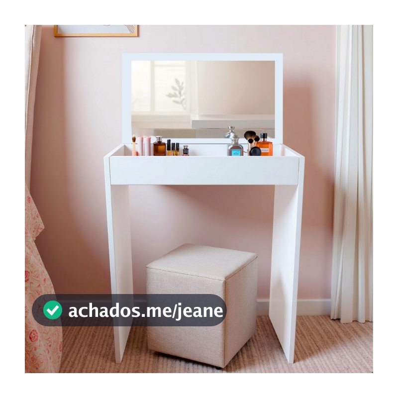 PROMOÇÃO Penteadeira Espelho Camarim de Maquiagem Com Gaveta Moderna Suspensa Branca Para Quarto
