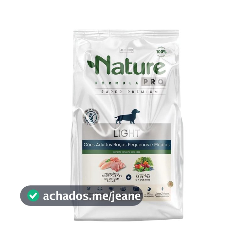 Ração Super Premium Alinutri Nature Pró Light para Cães Raças Pequenas e Médias 2,5kg