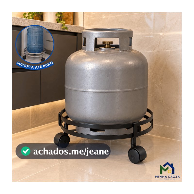 Suporte com rodinhas para botijão de Gás vaso de planta com rodinha resistente ate 80kg