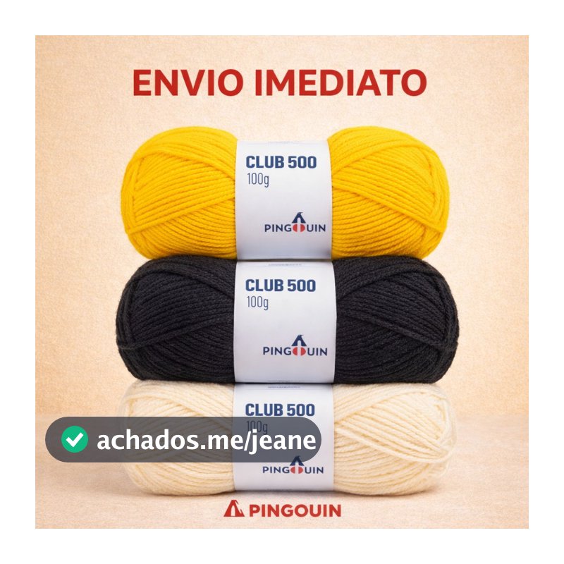 Lã Club 500 Fio Pingouin 100g Tex 500 - Artesanato, Crochê e Tricô