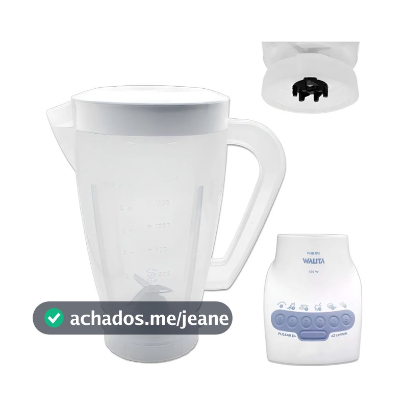 Copo Liquidificador Walita Philips Ri2044/ RI2081 VIVA BLACK COLLECTION Translucido
