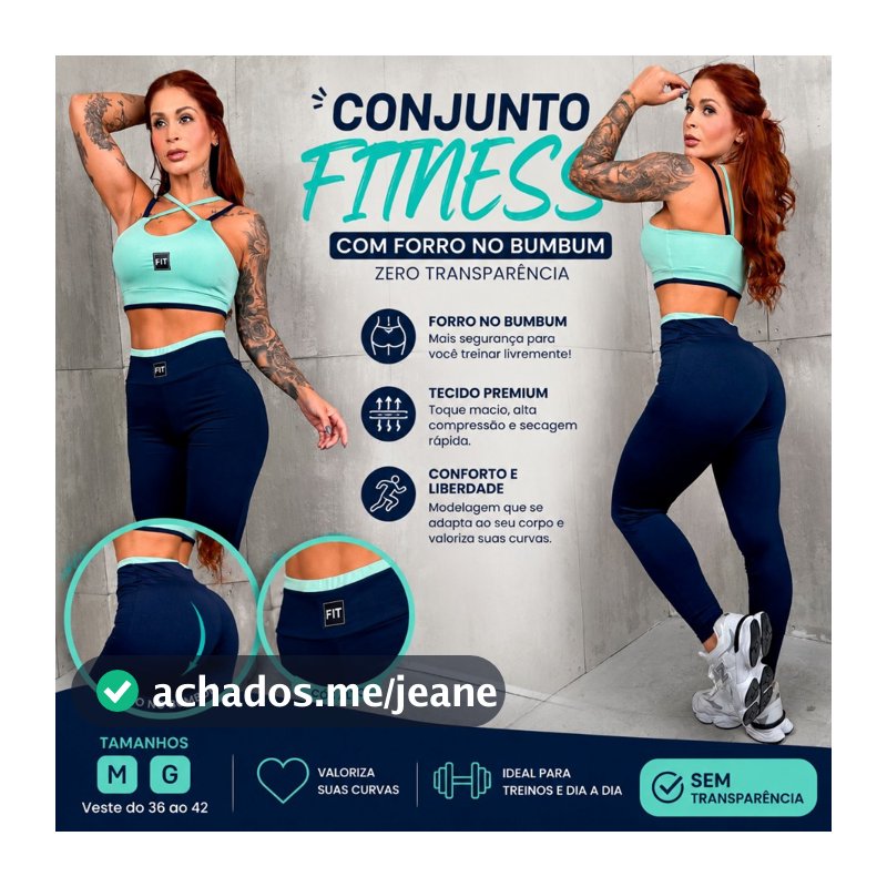 Conjunto Fitness Feminino Bicolor Cintura Alta - Com Forro (Zero Transparência)