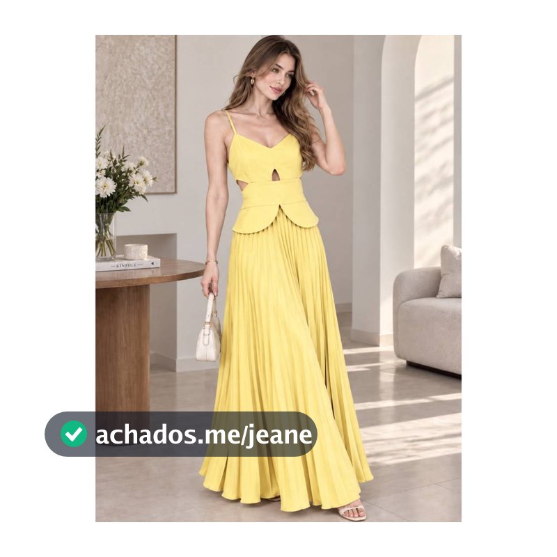 Vestido Longo Feminino Plissado com Recortes na Cintura, Alça Fina e Decote V Elegante para Festa e Casamento