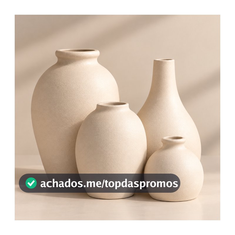 Conjunto de Vasos Decorativos Cerâmica Enfeite Sala Decorativo