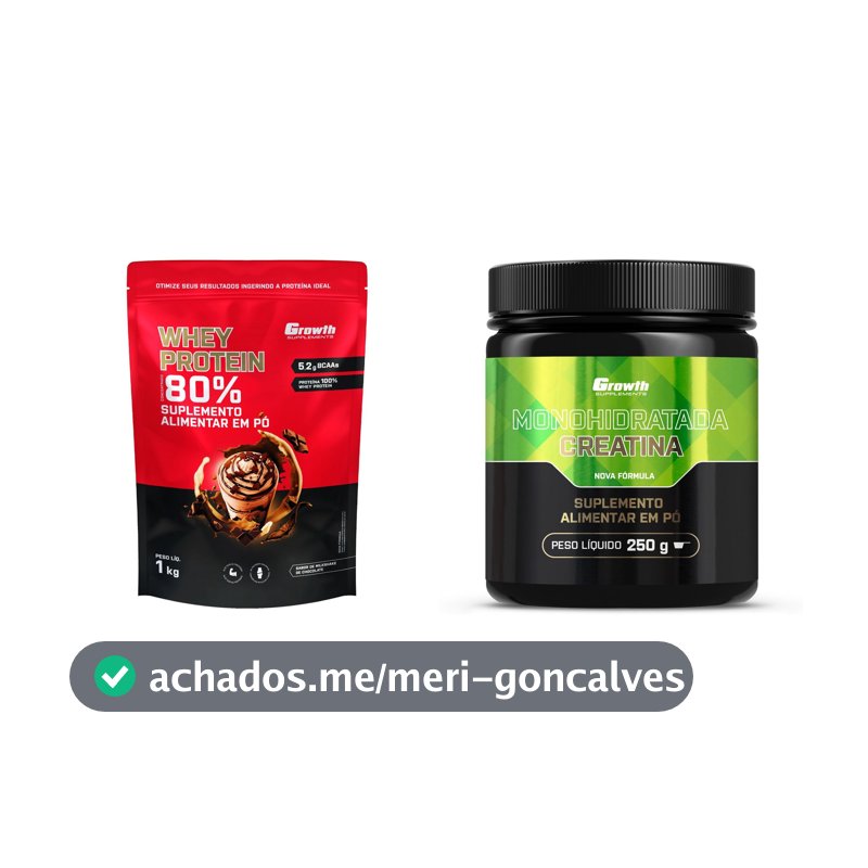 Whey Concentrado 1kg + Creatina Monohidratada 250g - Growth Supplements