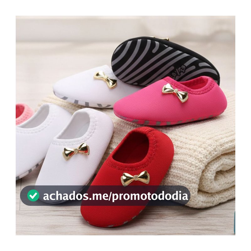 Pantufa Sapatilha Bebê RN Meia Sola Antiderrapante