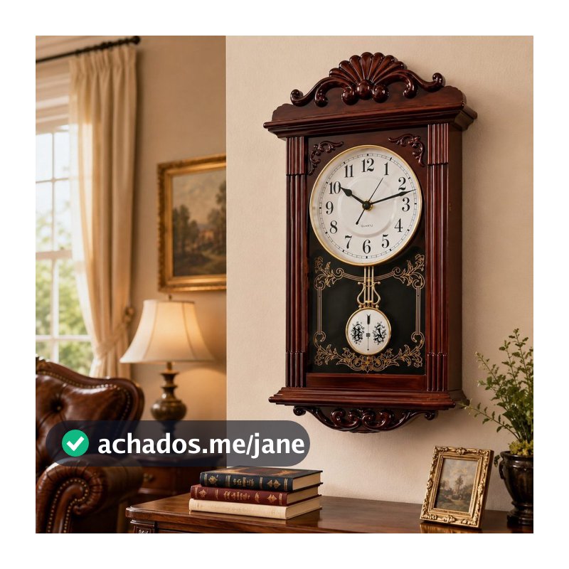 Relógio De Parede Vintage Retrô Com Pêndulo Decorativo – Clássico Luxo Para Sala Escritório Home