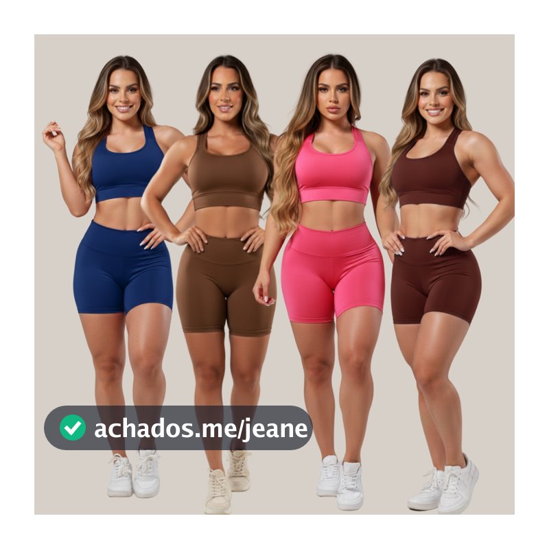 Kit 4 Conjuntos Short E Top Roupas Fitness Femininas Para Academia Yoga Corrida Suplex A11