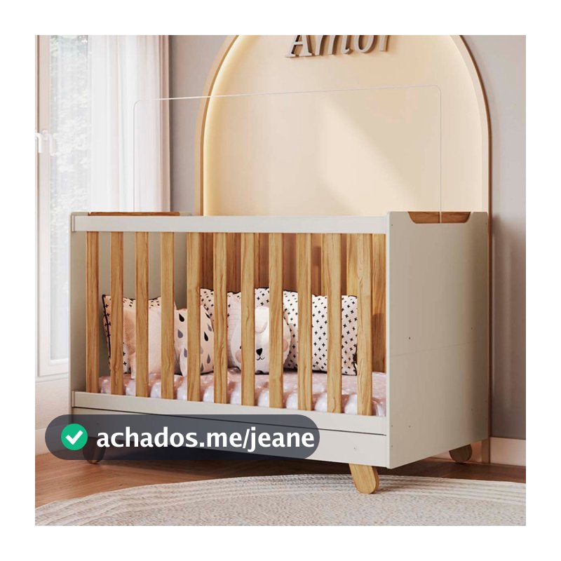 Berço Mini Cama 4 em 1 Americano em MDF Zuri Móveis Peroba