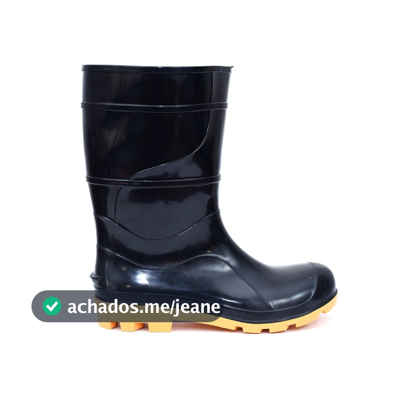Bota PVC Botina Galocha impermeável  e solado antiderrapante para chuva, lama e trabalho em campo