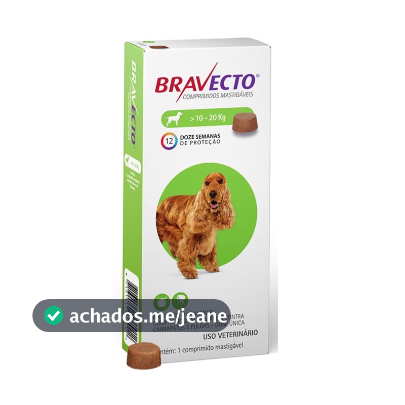Bravecto Cães De 10 A 20kg 500mg antipulgas e carrapatos