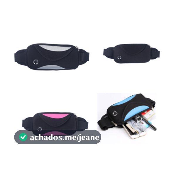 Bolsa Pochete Unissex Esportiva Sem Volume Compacta Leve impermeável porta celular porta garrafa