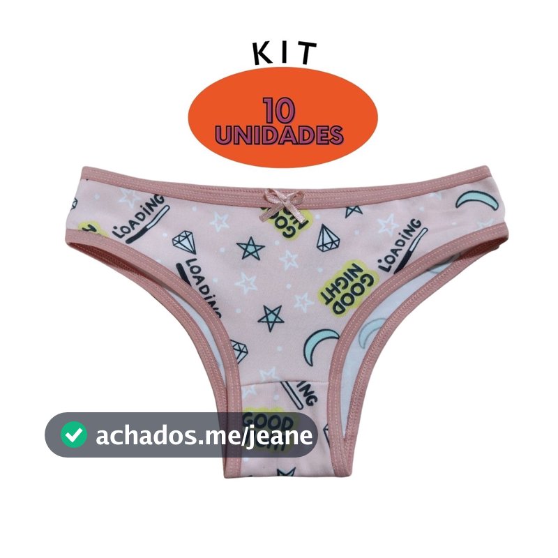 Kit C/10 Calcinha infantil  microfibra