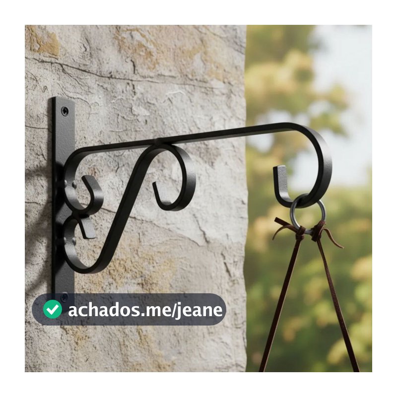 Suporte Ferro MF20 Rústico Mão Francesa ideal Jardim Pendurar Plantas Flores Samambaia Vasos Xaxim
