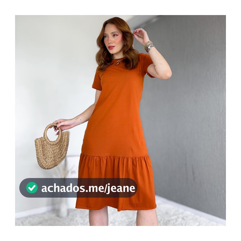 Vestido Midi Algodão Manguinha Com Fendas Promoção
