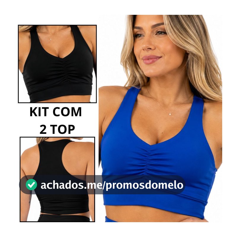 KIT 2 Top Nadador Suplex Alta Compressão Femino Para Treino Academia