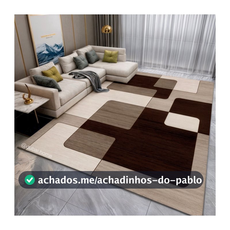 Tapete Estampado Belga Antiderrapante 1,50m x 1,00m Para Sala Quarto - Coleção Exclusiva