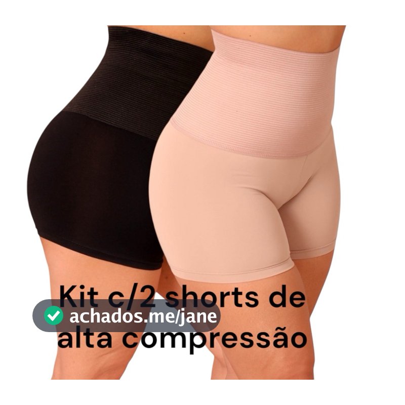 kit com 2 Bermuda Modeladora Anágua Cinta Short Feminino Modelador Alta Compressão Reduz Medidas pos parto