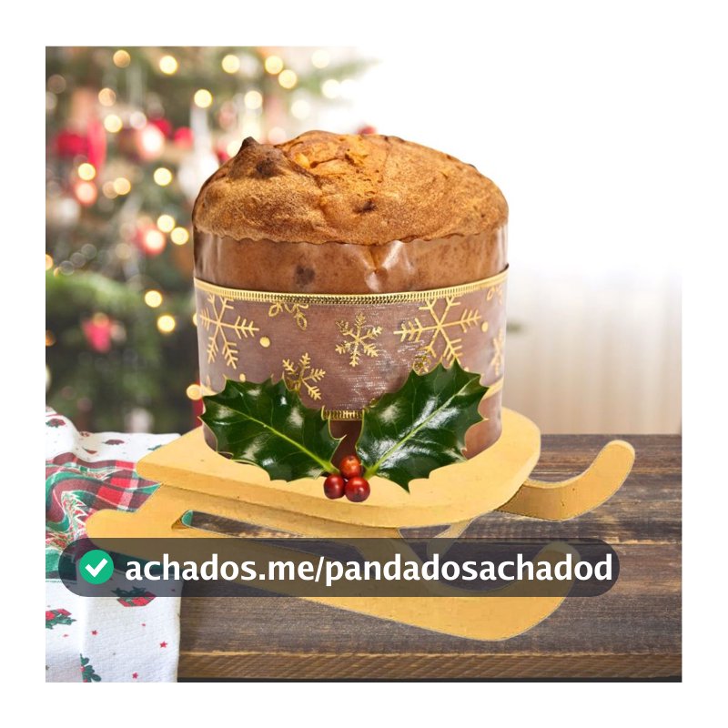 Porta Panetone Trenó Papai Noel MDF Decoração Natalina Mesa Posta Natal