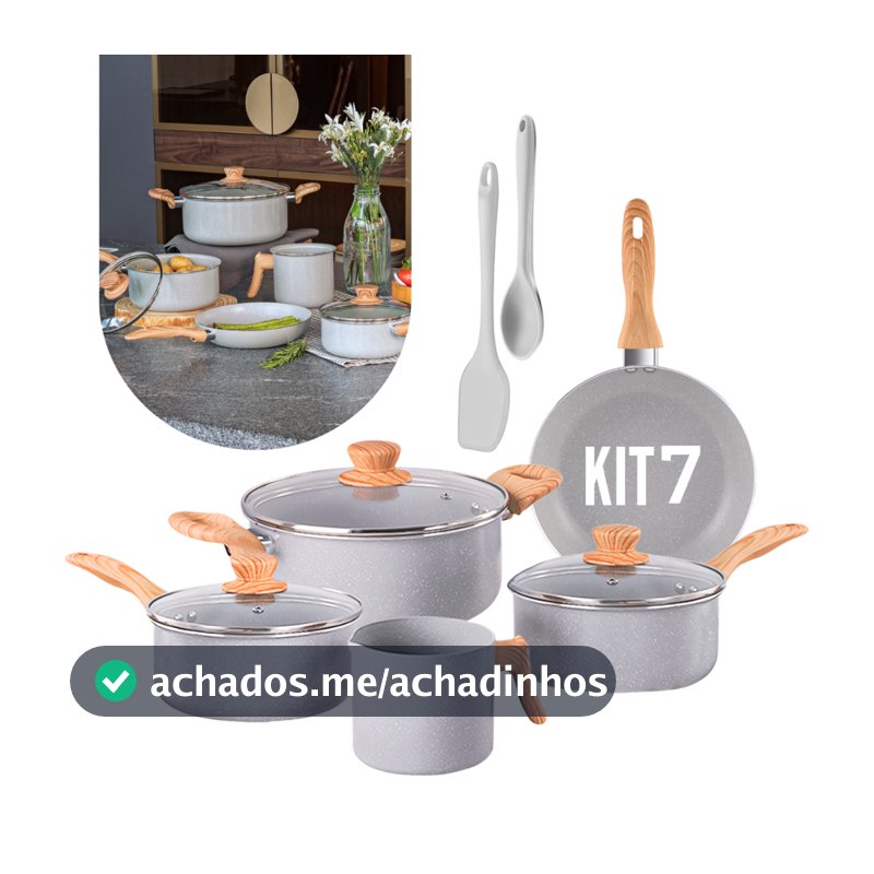 Jogo de Panelas Brinox Easy 7 Peças ou 10 Peças Ceramic Life Antiaderente Indução Cor Gris