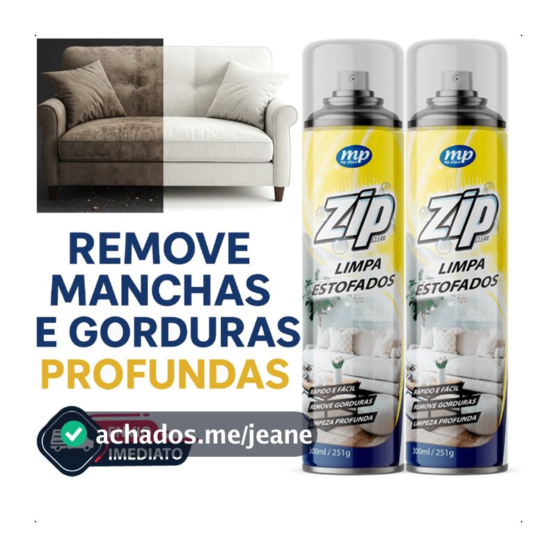 Limpa ESTOFADOS Espuma Para Limpeza de Estofados Spray Zip Clean 300ml