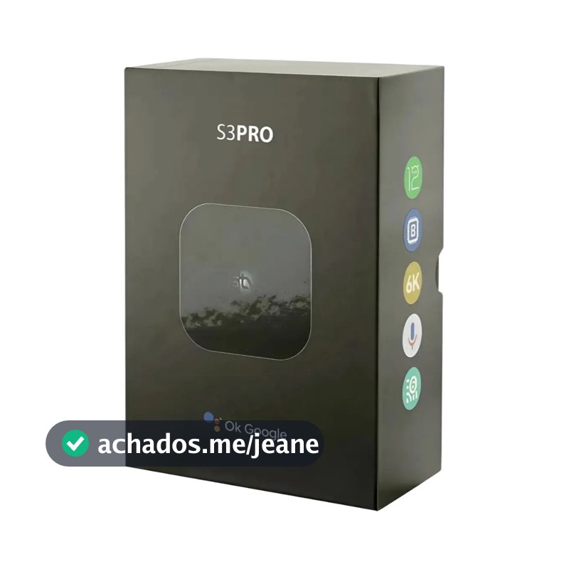 Kit Receptor STV S3 Pro - 6K - 2/32GB - Wi-Fi - Bluetooth - Android 12 - Comando de voz - Preto