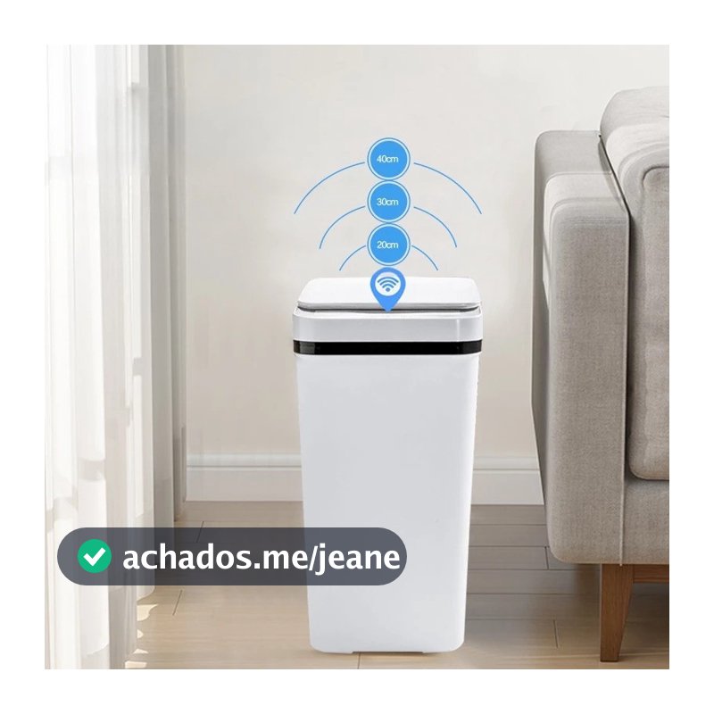 Lixeira com Sensor Automático Inteligente Abre Fácil em Toque Cesto Lixo Casa Quarto Banheiro Cozinha Escritório
