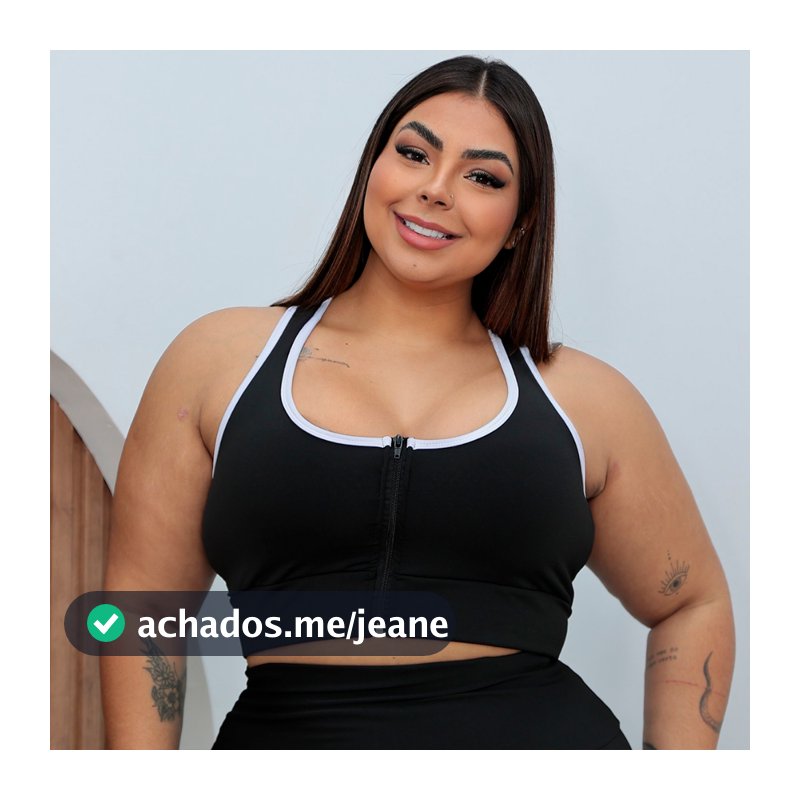 Top Plus Size Academia Sutiã Esportivo com Ziper Frontal Fitness