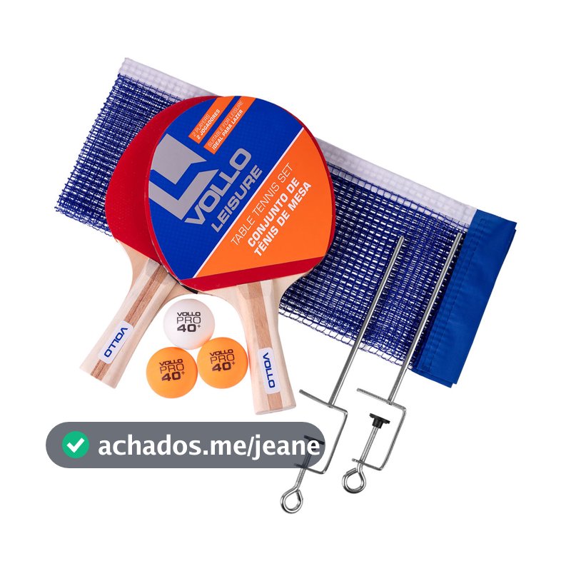Kit Tênis de Mesa Ping Pong 2 Raquetes e 3 Bolas e Rede Vollo