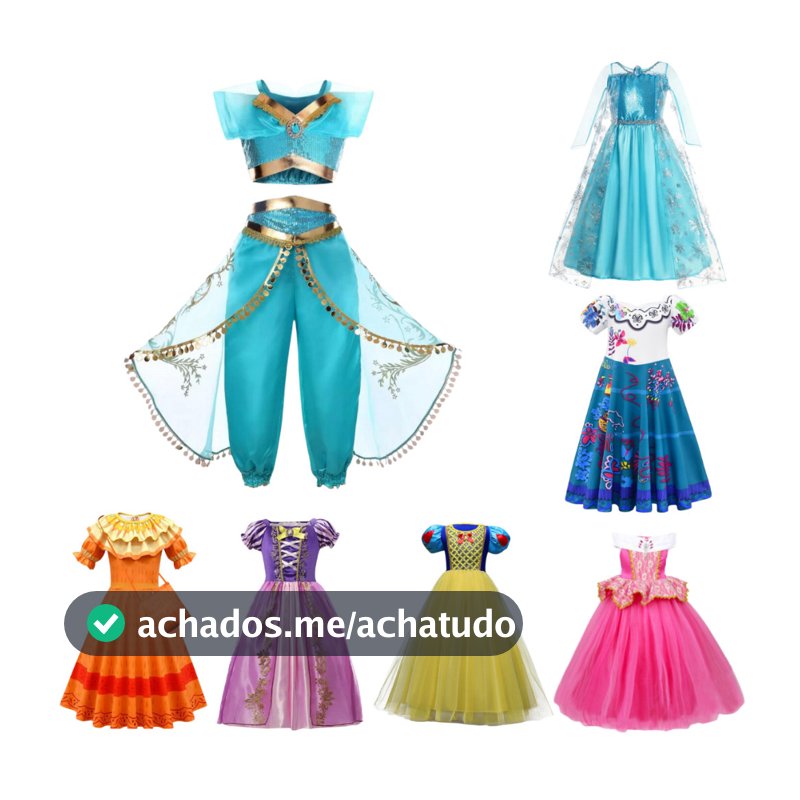 Fantasia Princesas Infantil Disney Vários Modelos  Aurora Rapunzel Unicórnio Festa Carnaval Hallowwen Cosplay