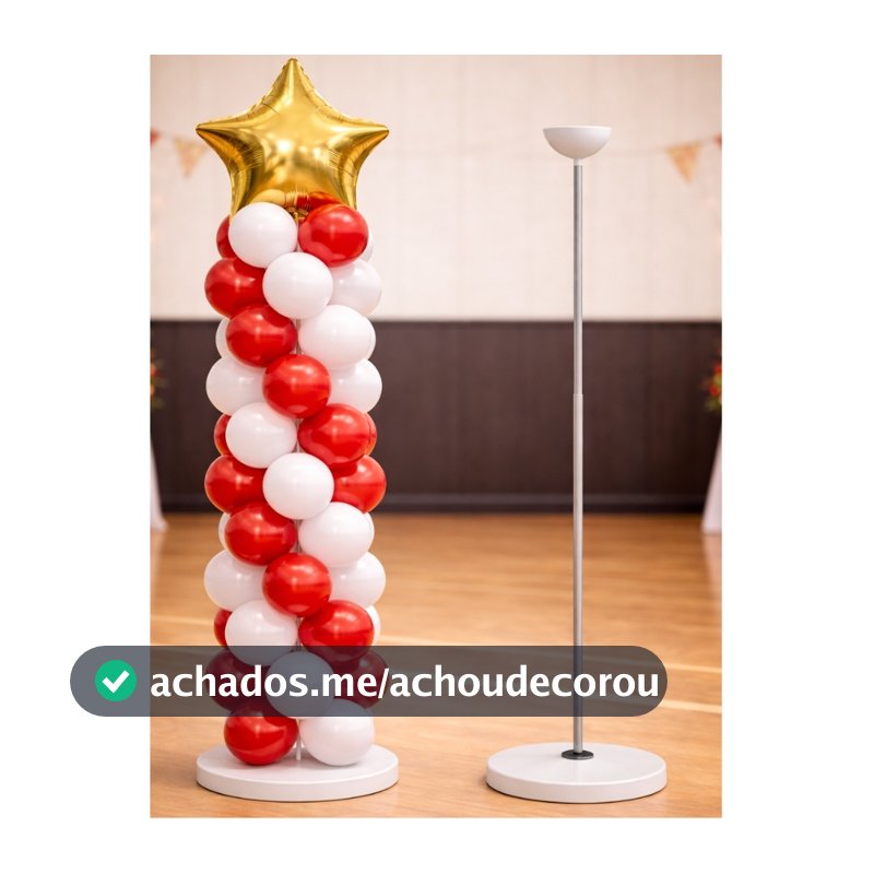 Suporte para Balão 1,75m Ajustável com Haste de Ferro Reforçada Decoração Festa
