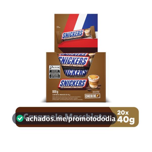 Chocolate Snickers Caramelo Macchiato 20 Unidades de 40g