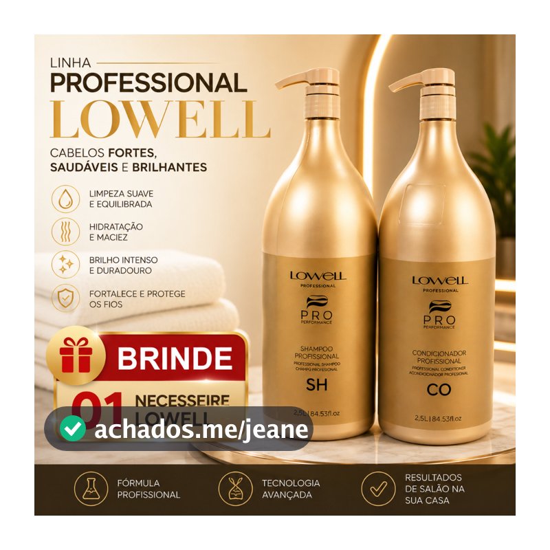 Kit Lowell Pro Performance Shampoo e Condicionador Lavatorio Salão 2500ML Cada