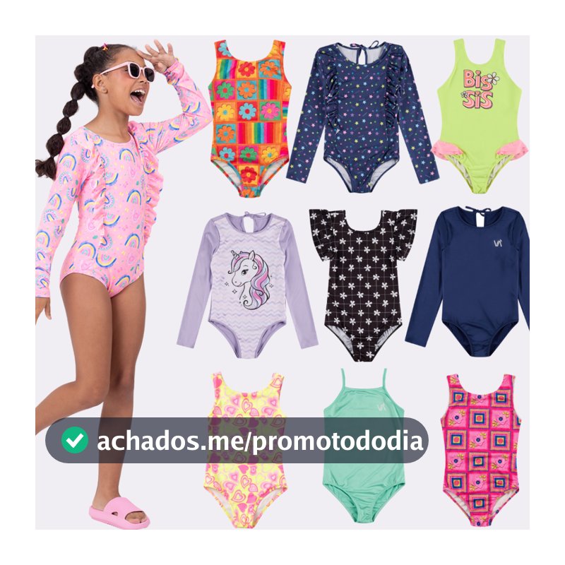 Kit Sortido 3 Peças de Roupas Infantis Menina Moda Praia- 3 Maiôs